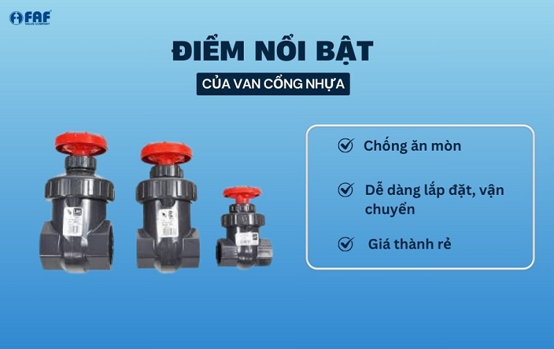 Ưu điểm nổi bật của van cổng nhựa