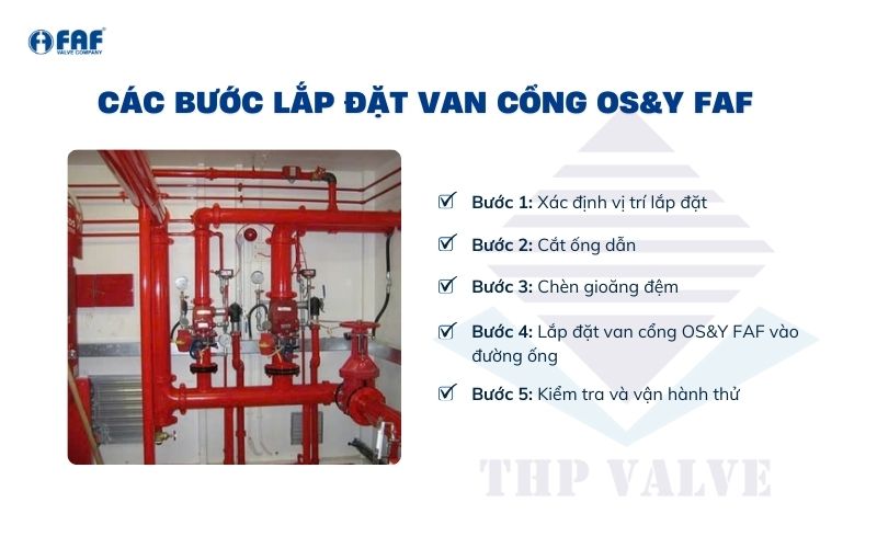 các bước lắp đặt van cổng os&y faf