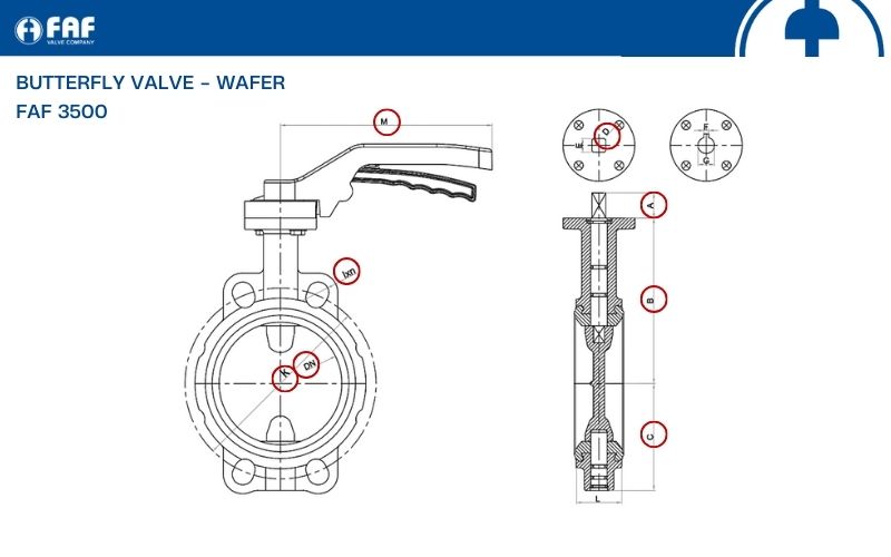 các thông số kỹ thuật cần lưu ý khi lắp đặt van bướm kiểu wafer faf 3500