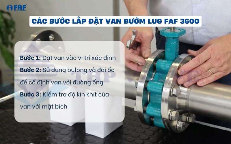 cách lắp đặt van bướm kiểu lug faf 3600