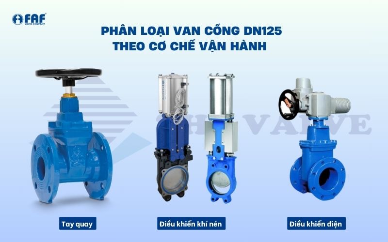 phân loại van cổng dn125 theo cơ chế vận hành