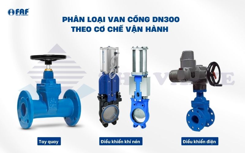 phân loại van cổng dn300 theo cơ chế vận hành