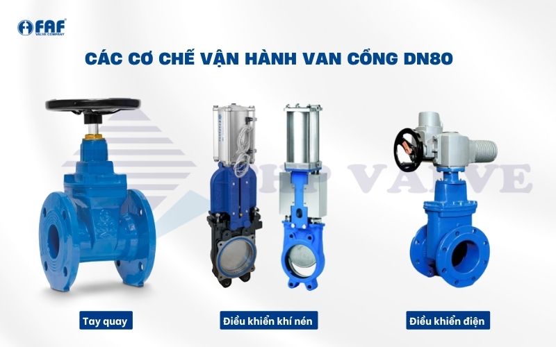 phân loại van cổng dn80 theo cơ chế vận hành