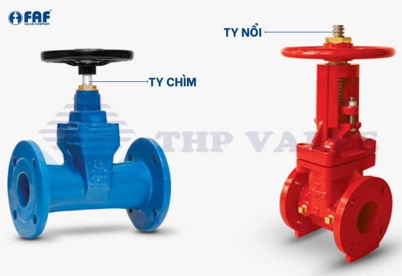 thiết kế trục ty của van cổng ty nổi và ty chìm