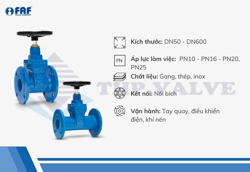 thông số ơ bản của van cổng mặt bích