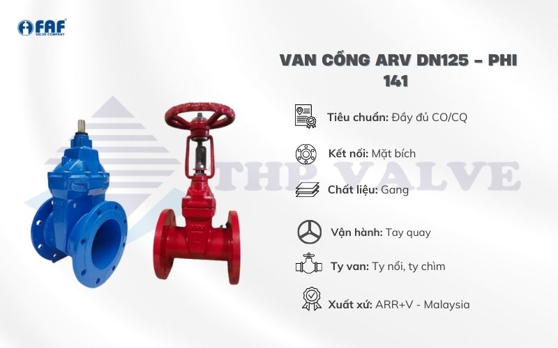 thông số van cổng arv dn125