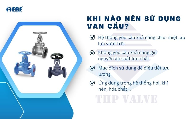 ứng dụng của van cầu