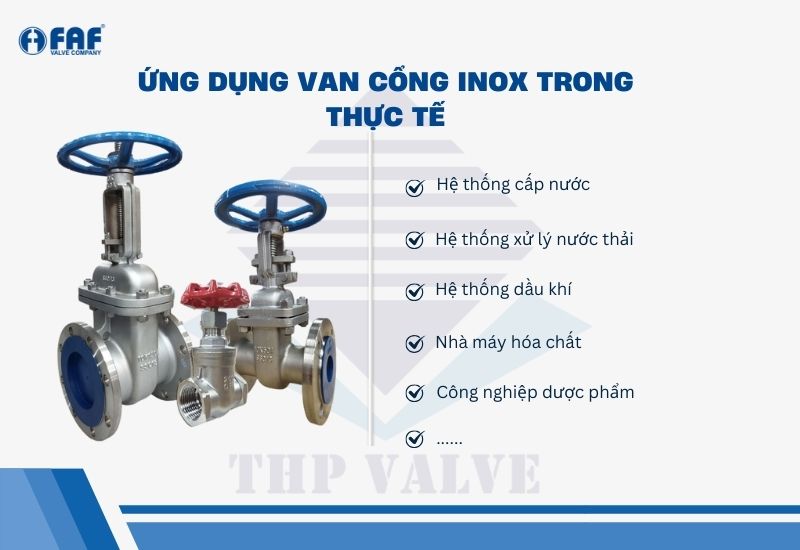 ứng dụng của van cửa inox