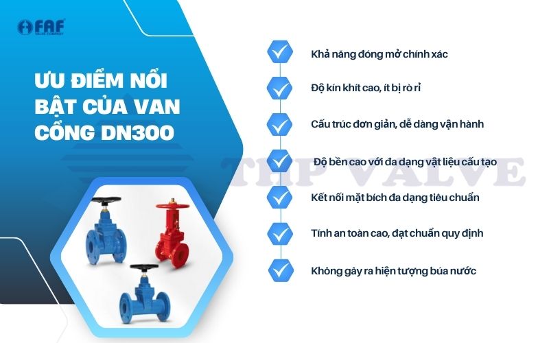 ưu điểm van cổng dn300