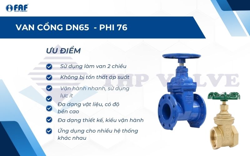 ưu điểm van cổng dn65