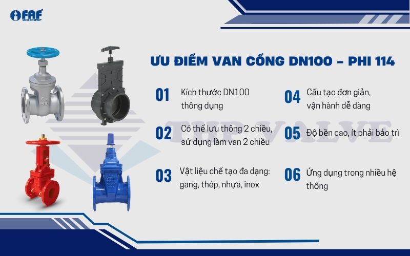 ưu điểm van cổng dn100