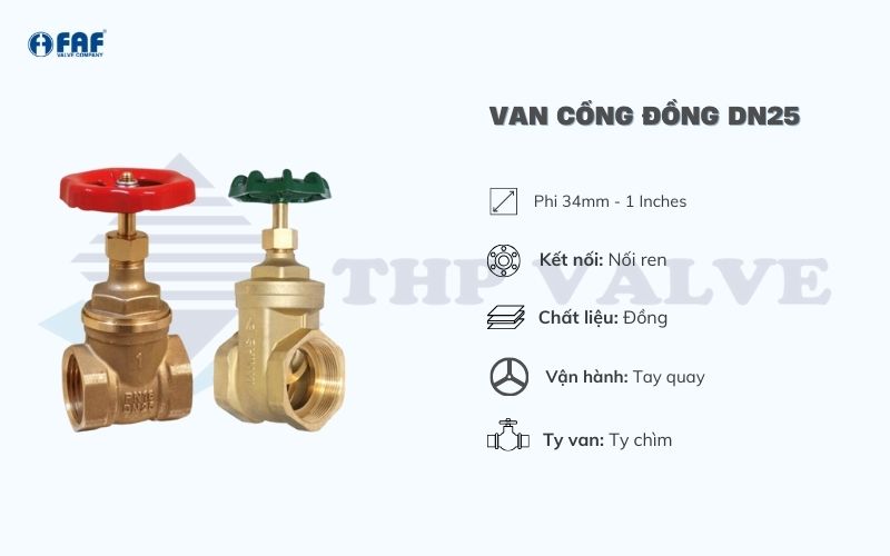 van cổng đồng dn25