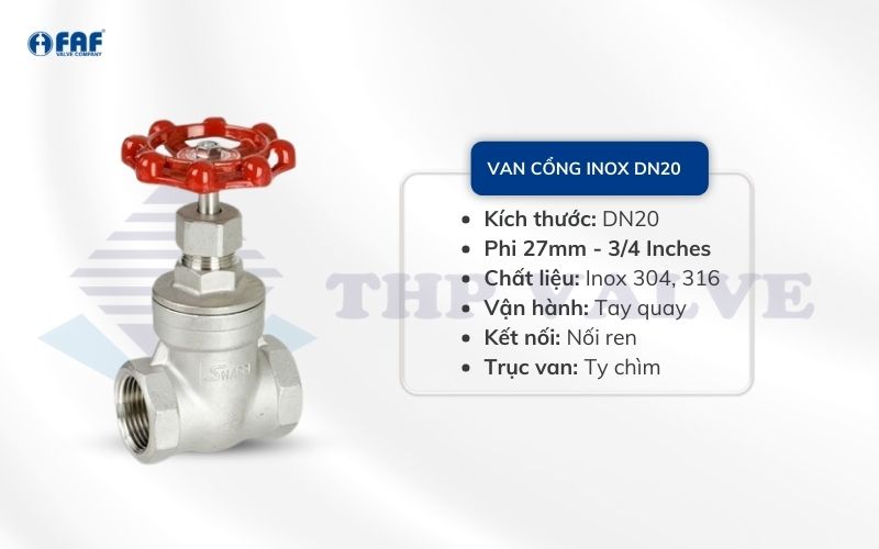 van cổng inox dn20