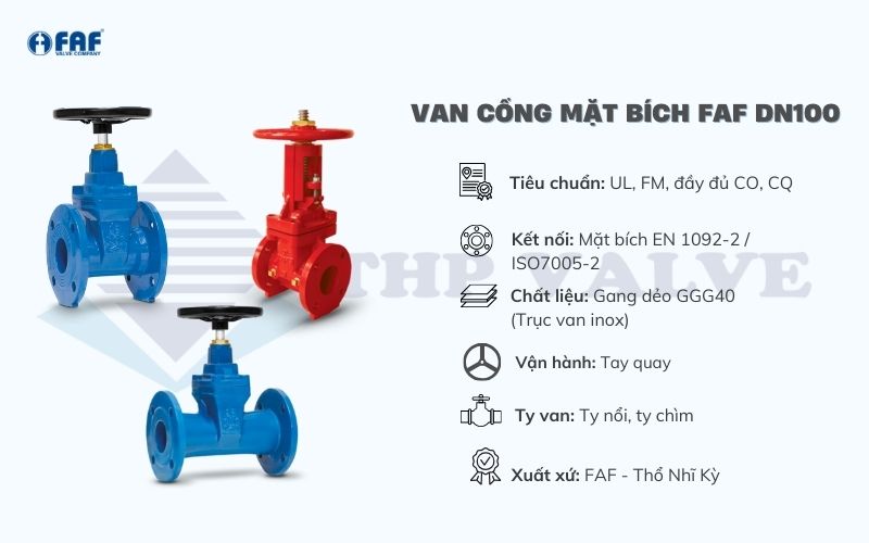 van cổng mặt bích faf dn100