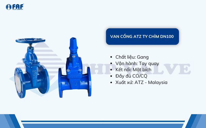 van cổng ty chìm atz dn100