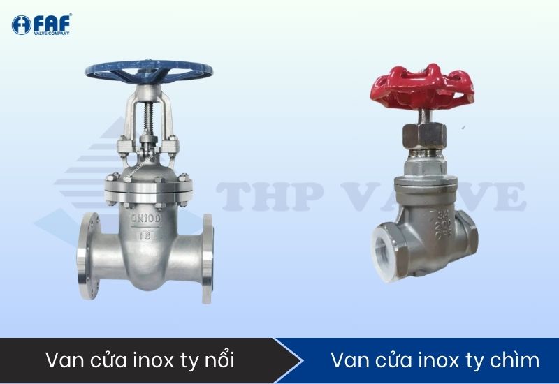 van cổng inox ty nổi, van cổng inox ty chìm