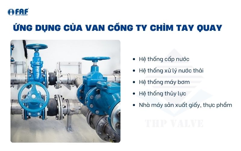 ứng dụng van cổng ty chìm tay quay