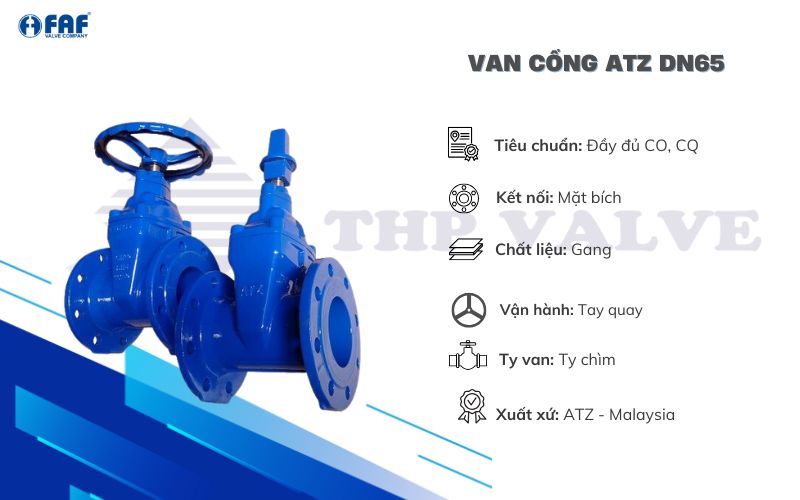 van cổng atz dn65