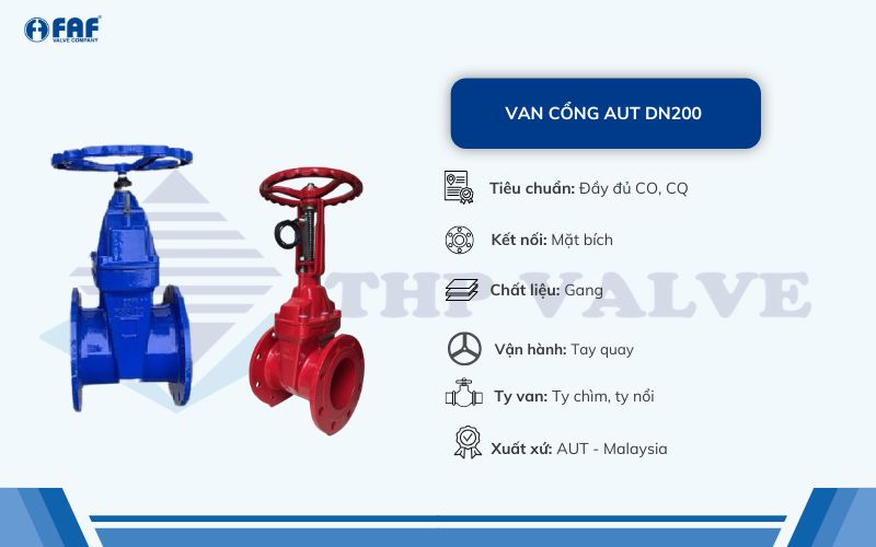 van cổng aut dn200