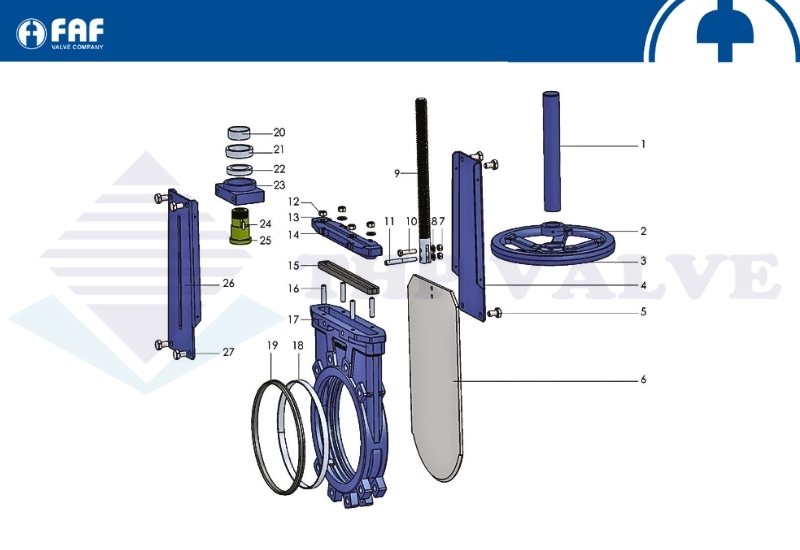 vật liệu chất liệu cấu tạo van cổng dao faf