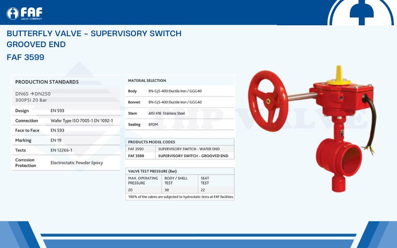 các thông số kỹ thuật cơ bản của van bướm faf 3500