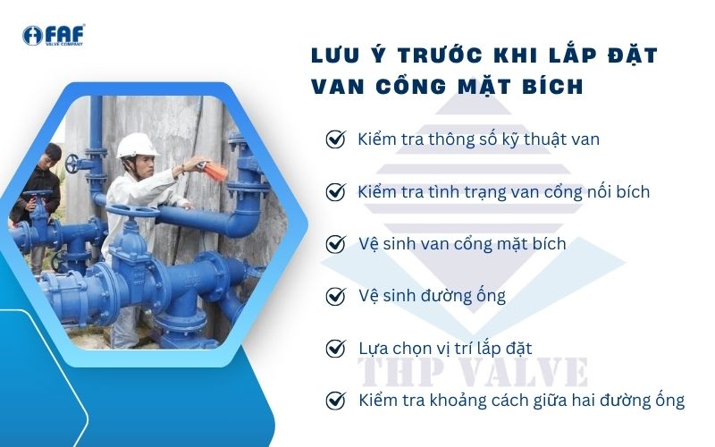 kiểm tra vệ sinh van cổng mặt bích và đường ống trước khi lắp đặt