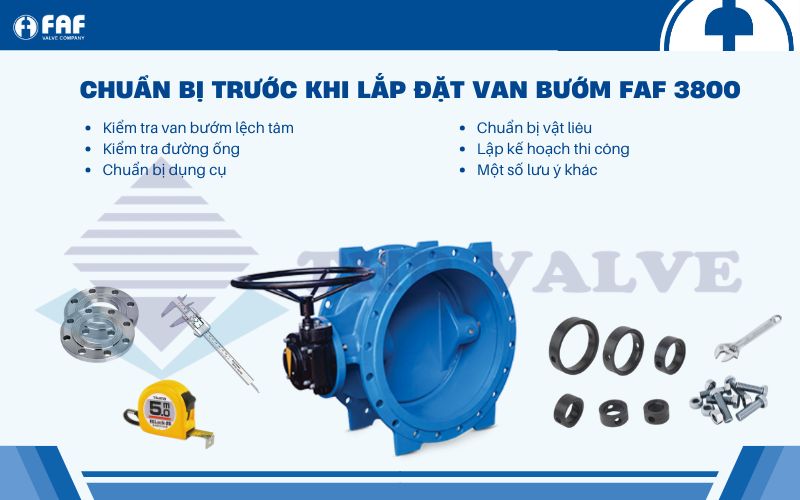 thiết bị và dụng cụ lắp đặt van bướm lệch tâm faf 3800