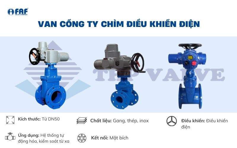 van cổng ty chìm điều khiển điện