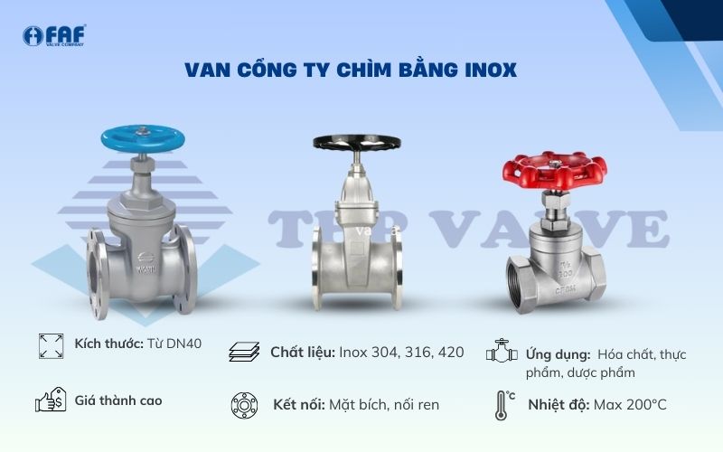 van cổng inox ty chìm