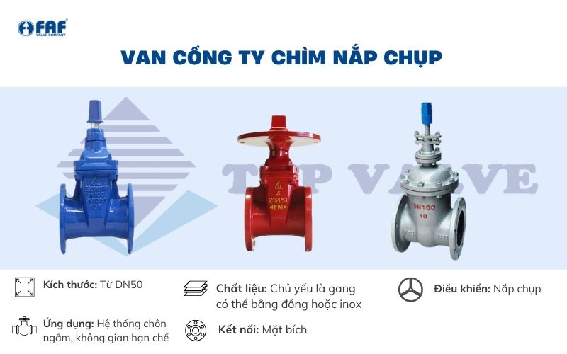 van cổng ty chìm nắp chụp