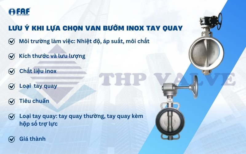 tiêu chí lựa chọn van bướm tay quay inox