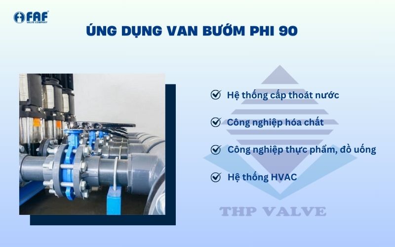 ứng dụng van bướm phi 90