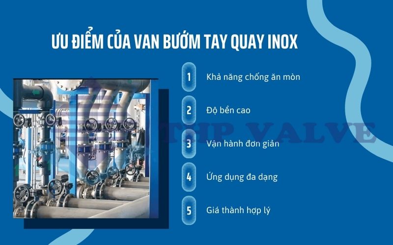 ưu điểm của van bướm inox tay quay