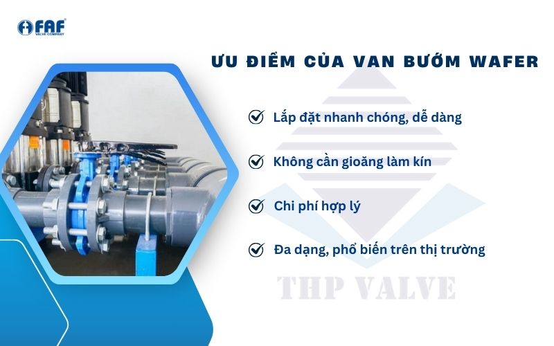 ưu điểm của van bướm wafer