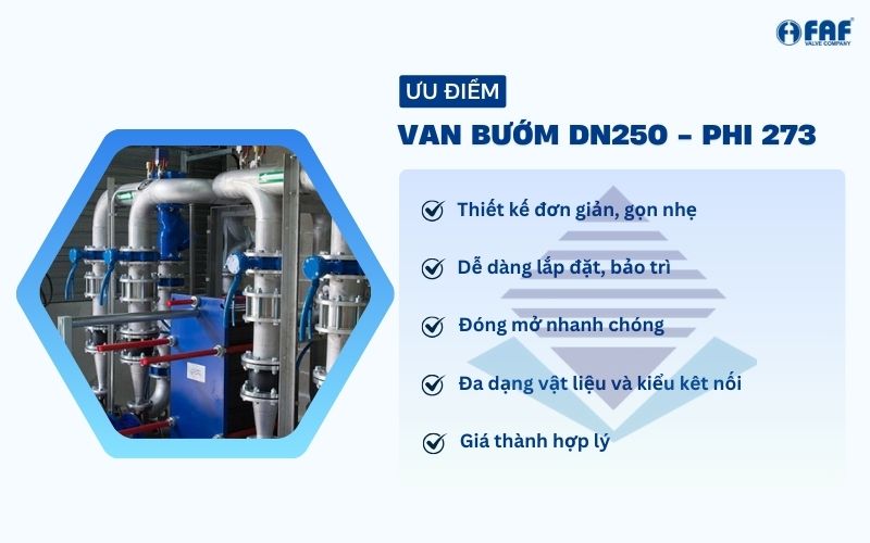 ưu điểm van bướm dn250