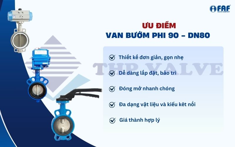 ưu điểm van bướm phi 90