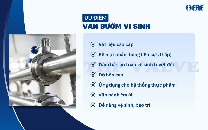 ưu điểm van bướm vi sinh