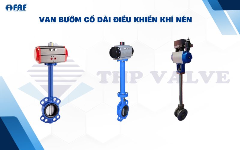 van bướm cổ dài điều khiển khí nén