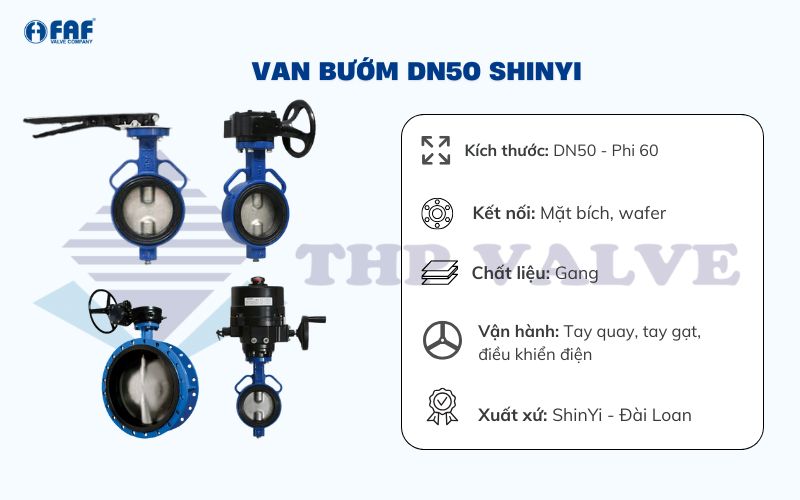 van bướm dn50 shinyi