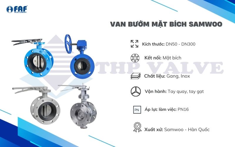 van bướm mặt bích samwoo hàn quốc