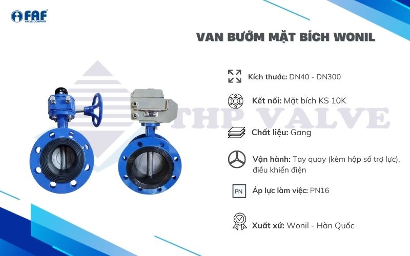 van bướm mặt bích wonil hàn quốc