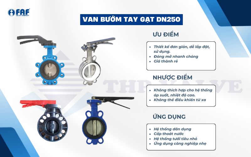 van bướm tay gạt dn250