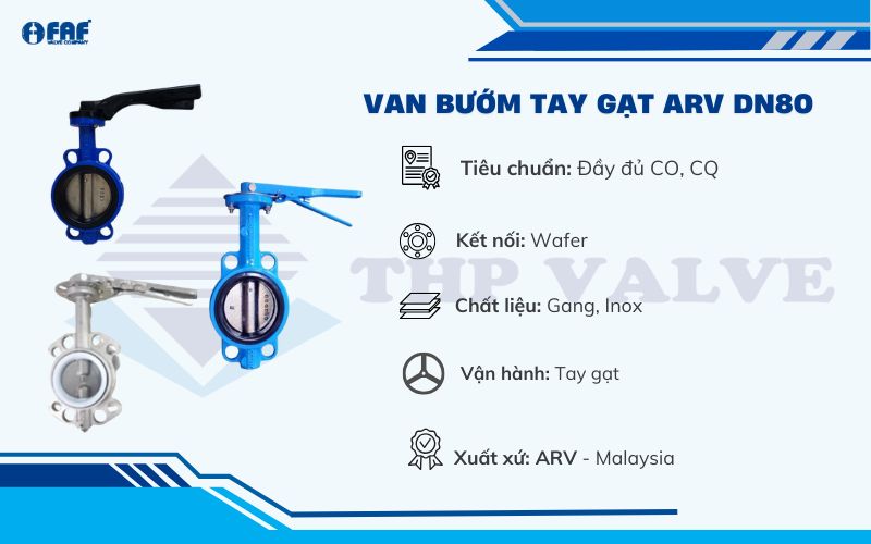 van bướm tay gạt dn80 arv