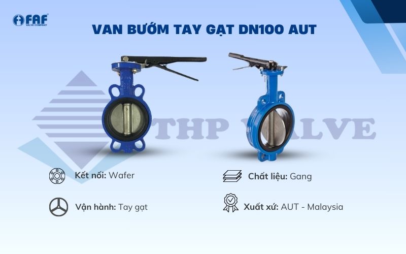 van bướm tay kẹp aut dn100