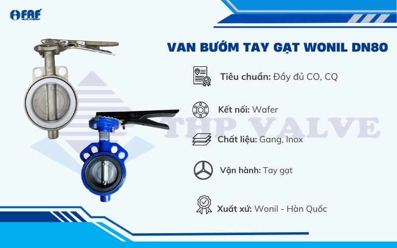 van bướm tay kẹp dn80 wonil 