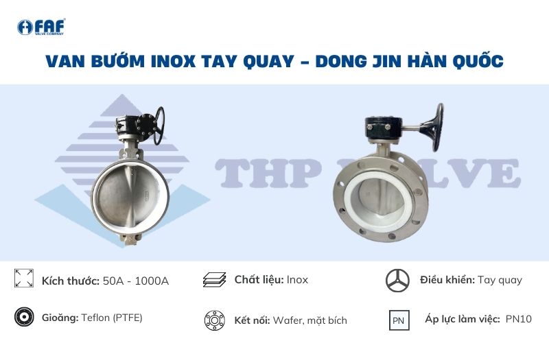 van bướm tay quay inox dong jin hàn quốc