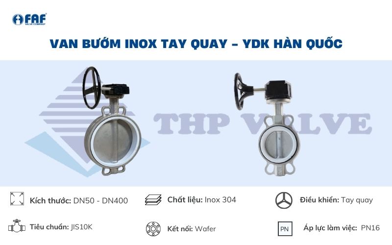 van bướm tay quay inox ydk hàn quốc