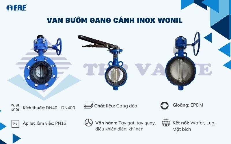 van bướm thân gang cánh inox wonil