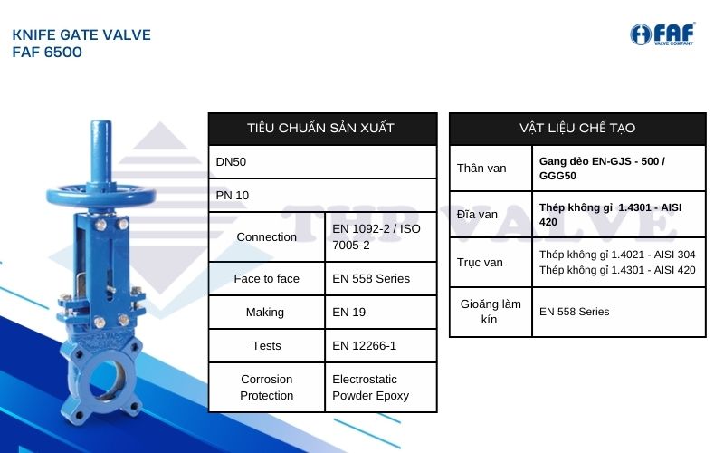 van cổng dao faf 6500 dn50