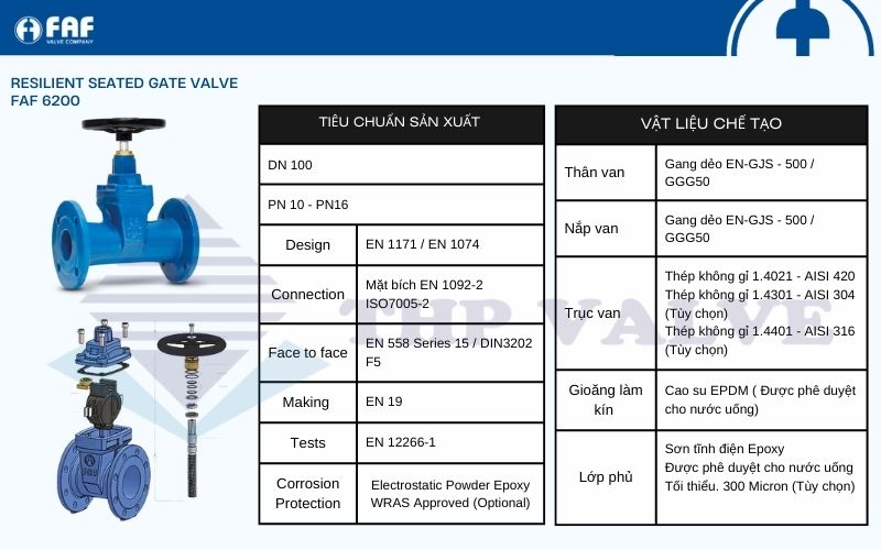 van cổng faf 6200 dn100